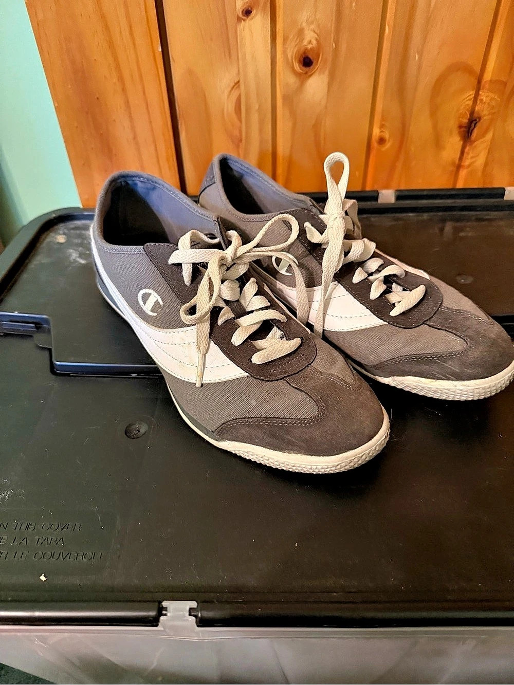 Champion Gray & White Sneakers